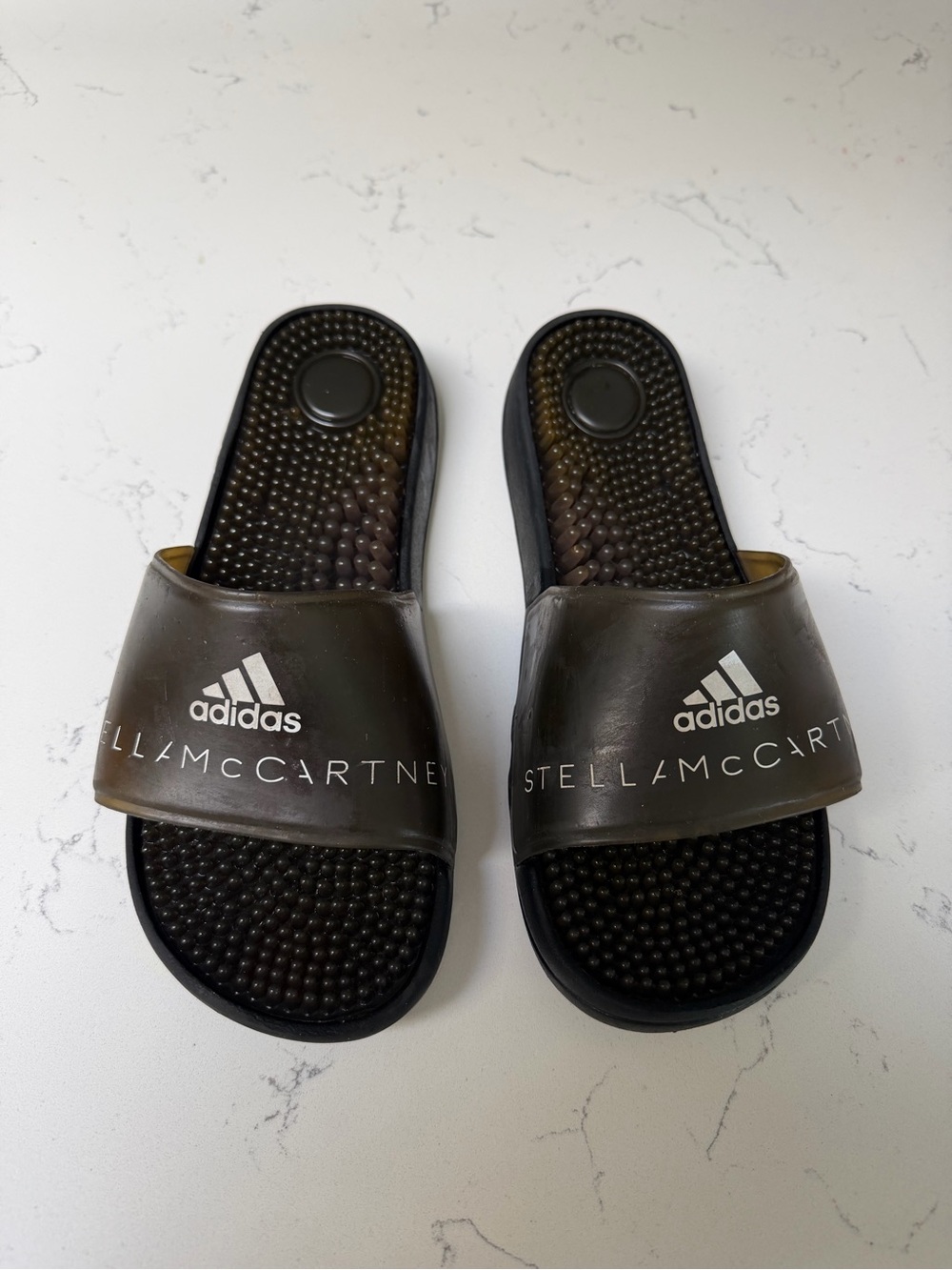 adidas by Stella McCartney Massage Slides Gray Women's Size 9 Athleisure
